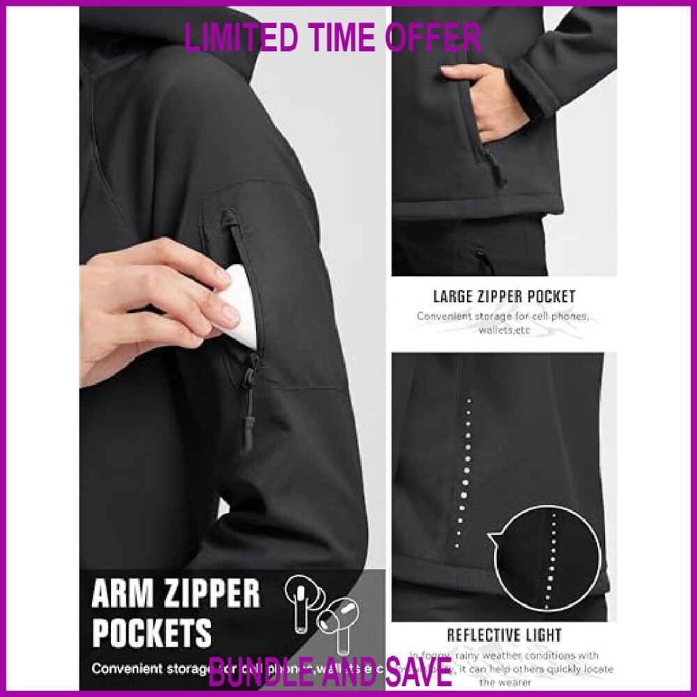 Fleece Lined Softshell Jacket Windproof Waterproo… - image 5